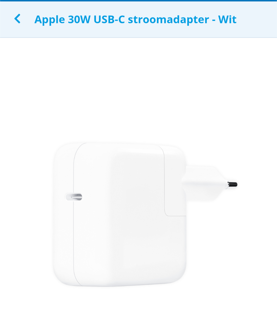 Apple 30W USB-C Stroomadapter – Wit